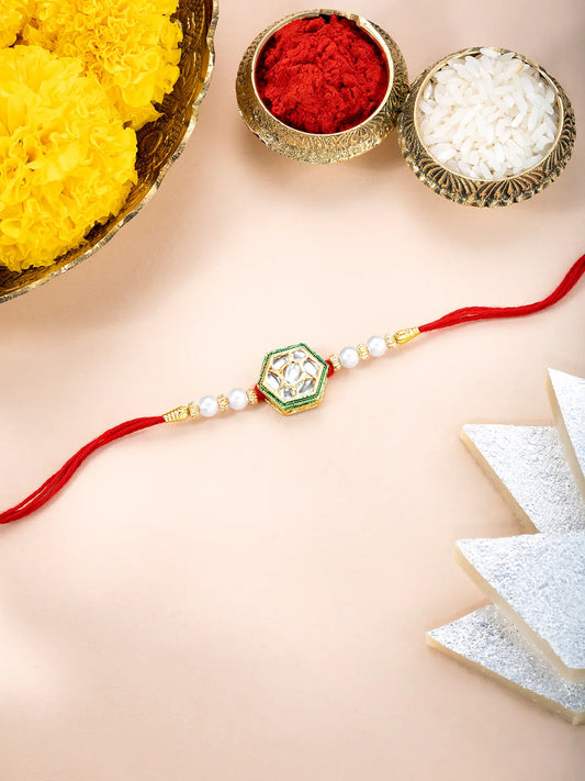 Contemporary Rakhi with Pearl Charm