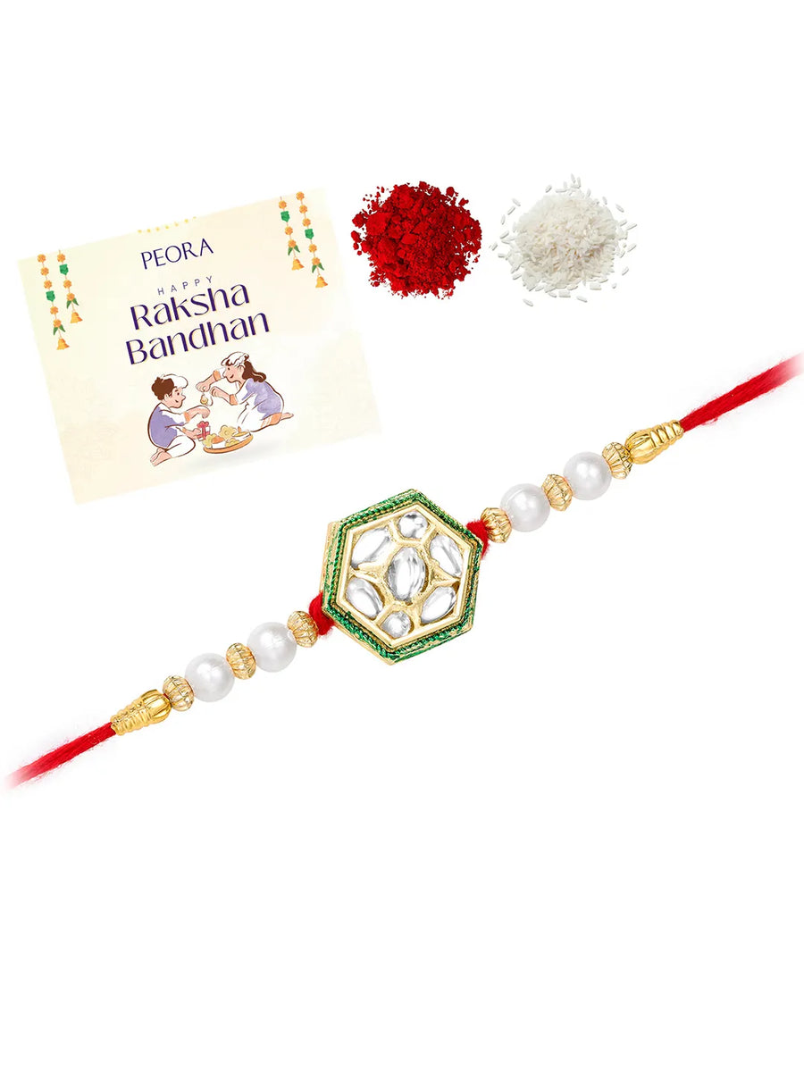 Contemporary Rakhi with Pearl Charm