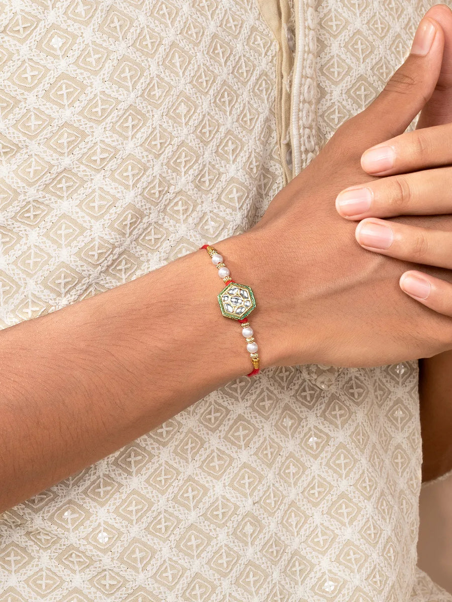 Contemporary Rakhi with Pearl Charm