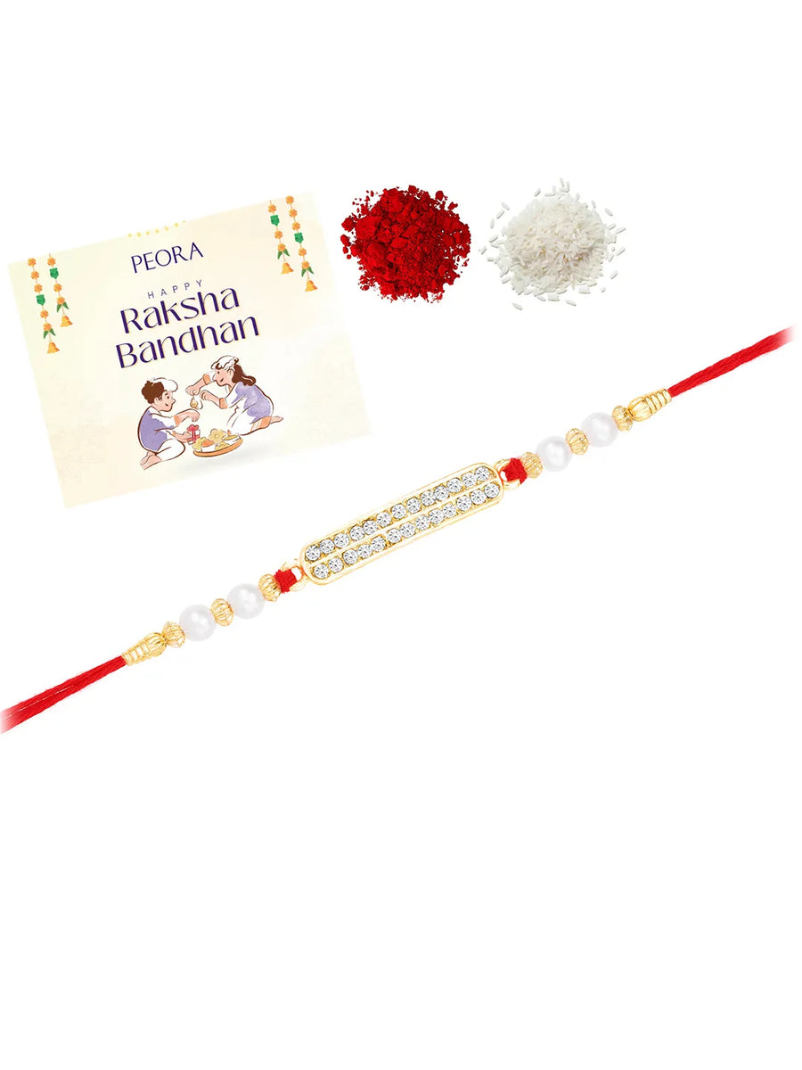 Graceful Crystal & Beads Love in Rakhi