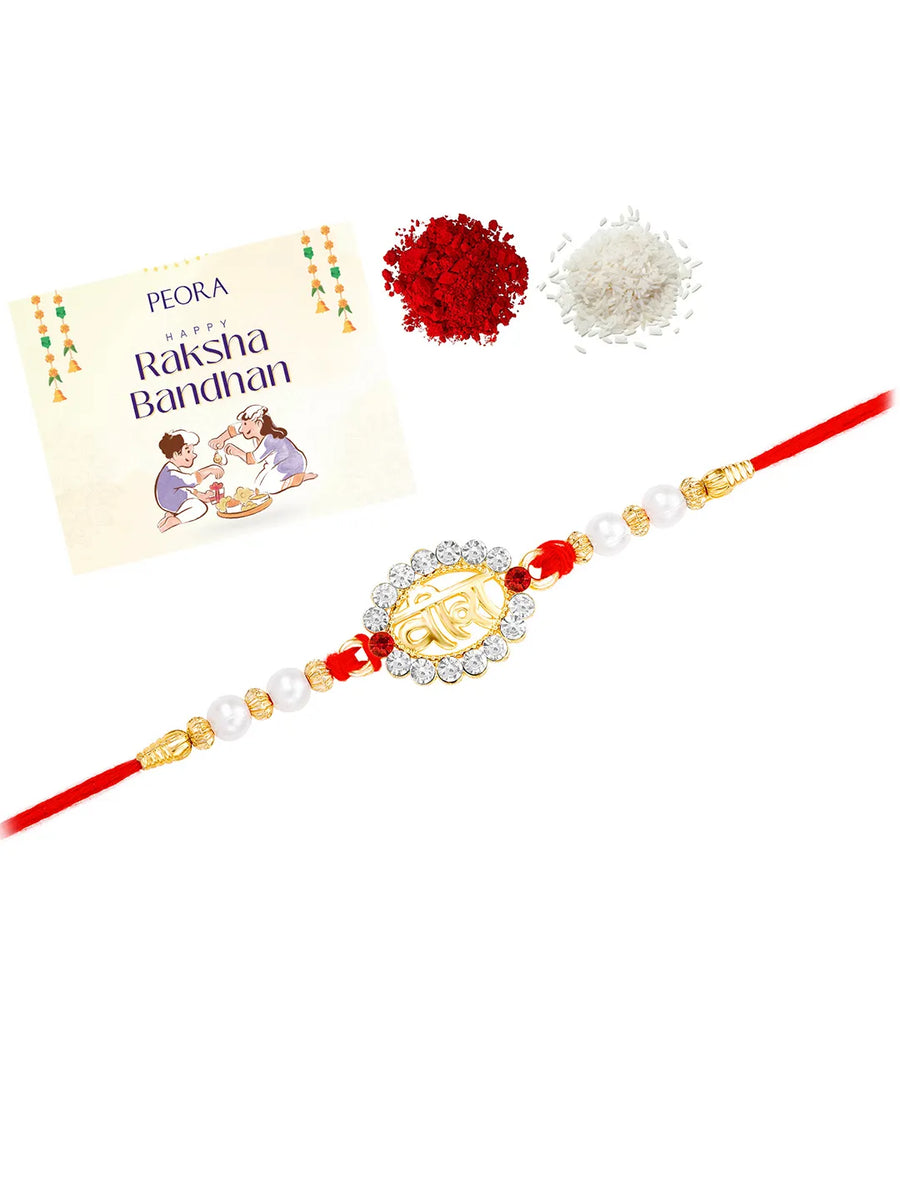 VIRA Motif Rakhi in Crystal & Beads