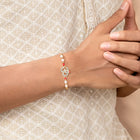Om Motif Rakhi in Beads & Crystal