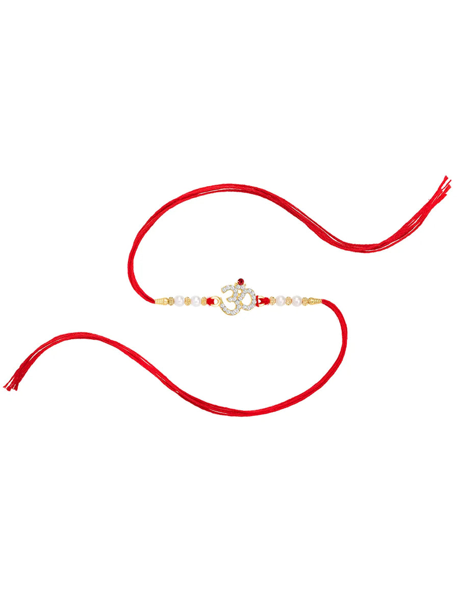 Om Motif Rakhi in Beads & Crystal