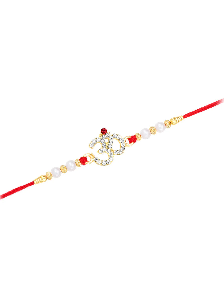Om Motif Rakhi in Beads & Crystal