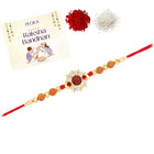 Floral Crystal Rakhi with Rudraksha Beads