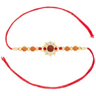 Floral Crystal Rakhi with Rudraksha Beads