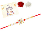 Swastik Crystal Pearl Rakhi for Bhai