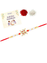 Swastik Crystal Pearl Rakhi for Bhai