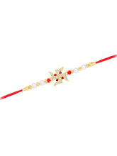 Swastik Crystal Pearl Rakhi for Bhai