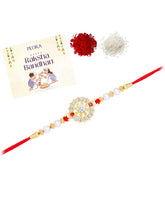Floral Crystal Pearl Rakhi for Brother