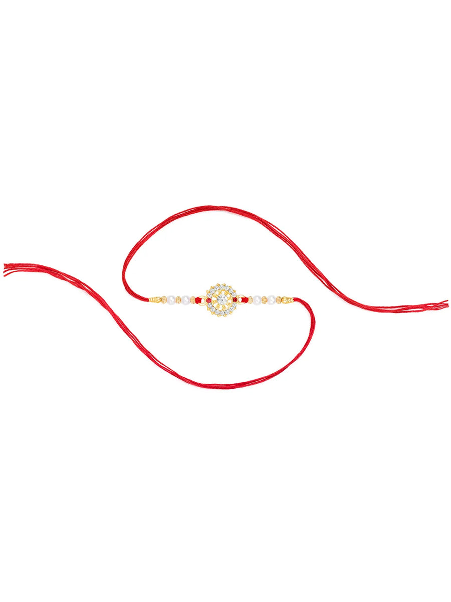 Floral Crystal Pearl Rakhi for Brother