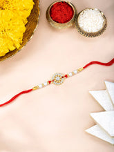 Floral Crystal Pearl Rakhi for Brother