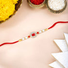 Pearl Studded Floral Crystal Rakhi