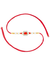 Pearl Studded Floral Crystal Rakhi
