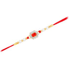 Pearl Studded Floral Crystal Rakhi