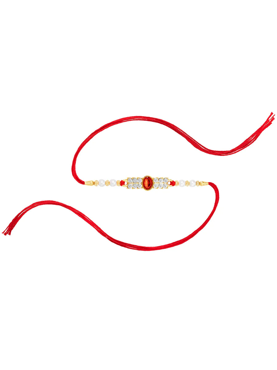 Crystal & Pearl Studded Rakhi Thread