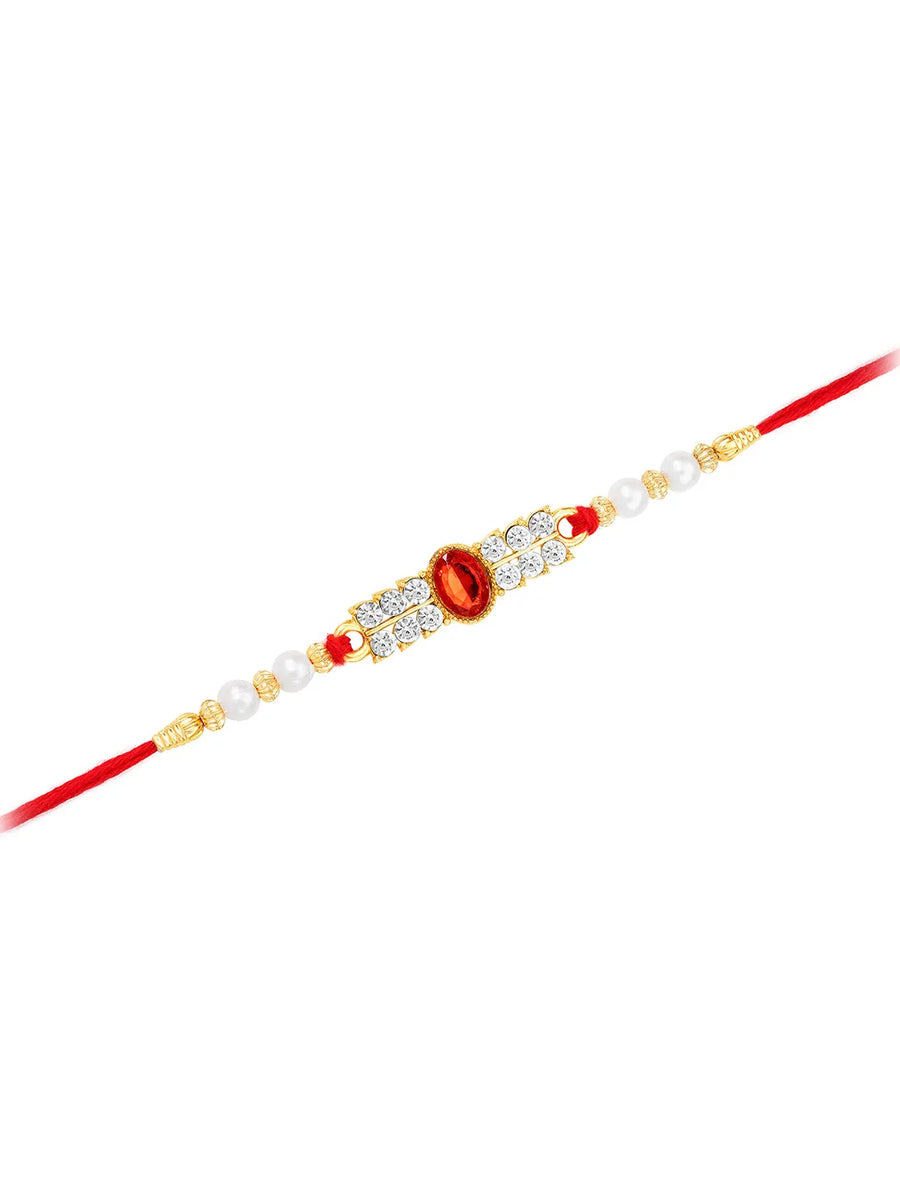 Crystal & Pearl Studded Rakhi Thread