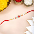 Sparkling Crystal & Pearl Rakhi for Bhai