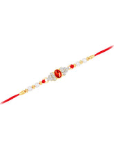 Sparkling Crystal & Pearl Rakhi for Bhai
