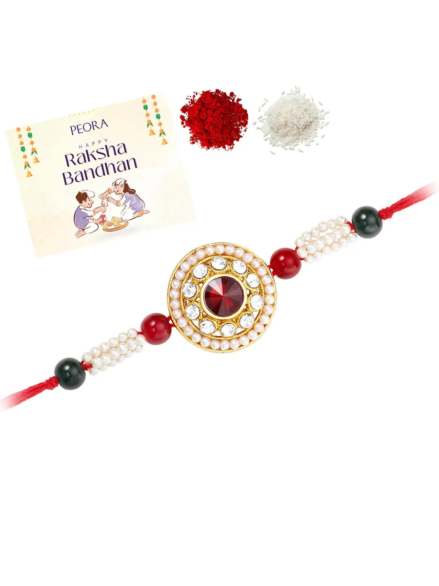 Chakra Inspired Crystal & Beads Rakhi
