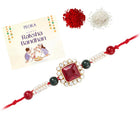 Intricate Crystal and Pearl Rakhi Band