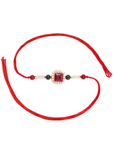Intricate Crystal and Pearl Rakhi Band