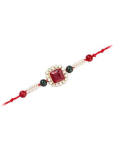 Intricate Crystal and Pearl Rakhi Band