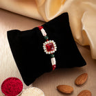 Intricate Crystal and Pearl Rakhi Band