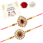 Peora Twin Rakhi Set with Beads & Kundan