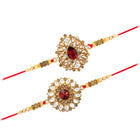 Peora Twin Rakhi Set with Beads & Kundan