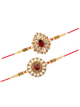 Peora Twin Rakhi Set with Beads & Kundan