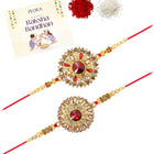 Peora Floral Glow Kundan Rakhi Thread