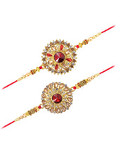 Peora Floral Glow Kundan Rakhi Thread