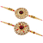 Peora Floral Glow Kundan Rakhi Thread