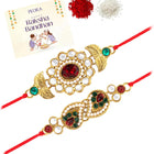 Peora Traditional Kundan Rakhi with Beads Touch