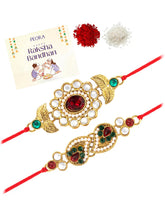 Peora Traditional Kundan Rakhi with Beads Touch