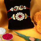 Peora Traditional Kundan Rakhi with Beads Touch