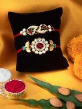 Peora Traditional Kundan Rakhi with Beads Touch