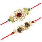 Peora Traditional Kundan Rakhi with Beads Touch