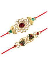 Peora Traditional Kundan Rakhi with Beads Touch