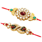 Peora Traditional Kundan Rakhi with Beads Touch