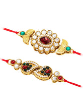 Peora Traditional Kundan Rakhi with Beads Touch