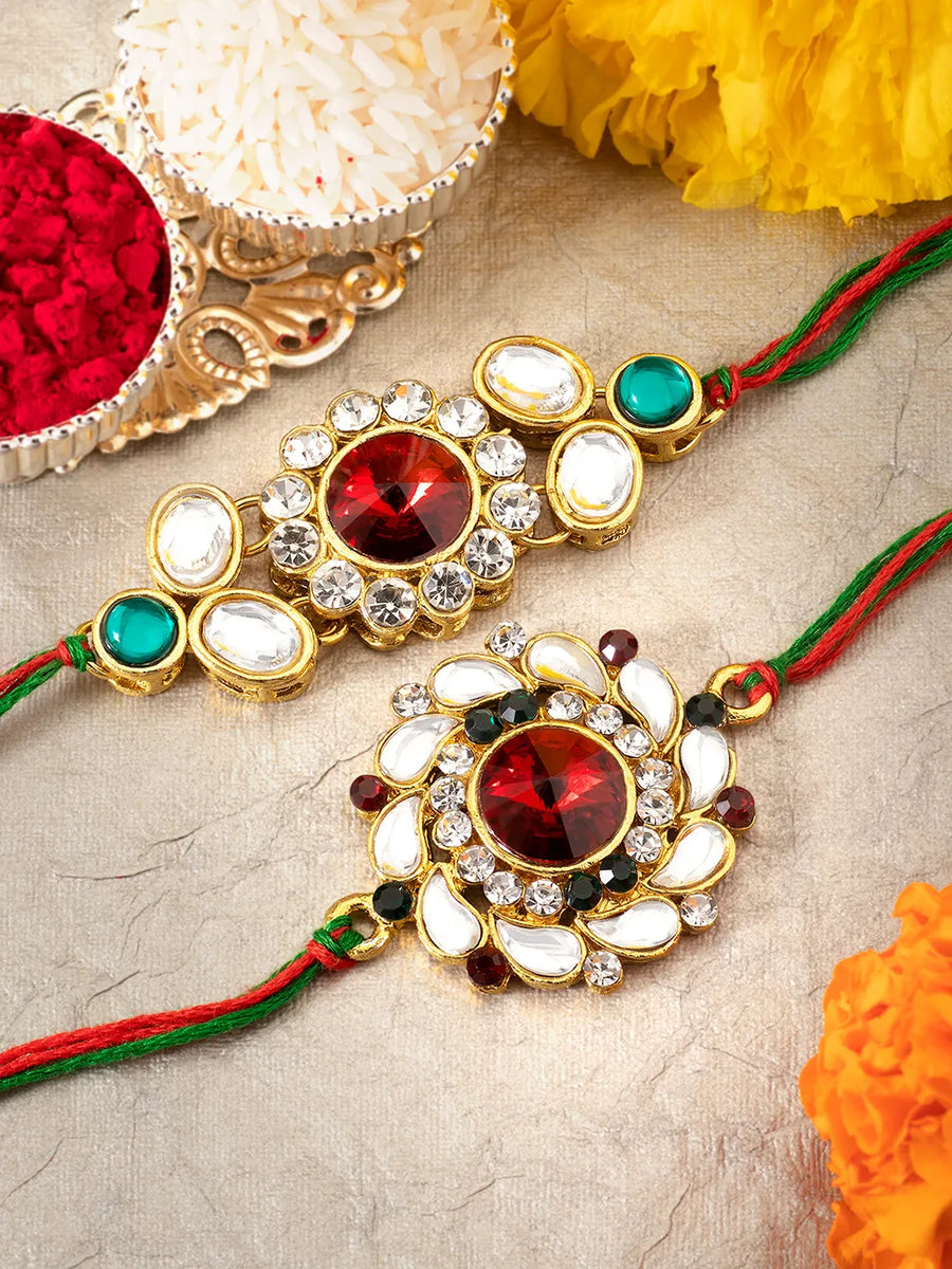 Peora Ethnic Kundan Rakhi with Festive Glow