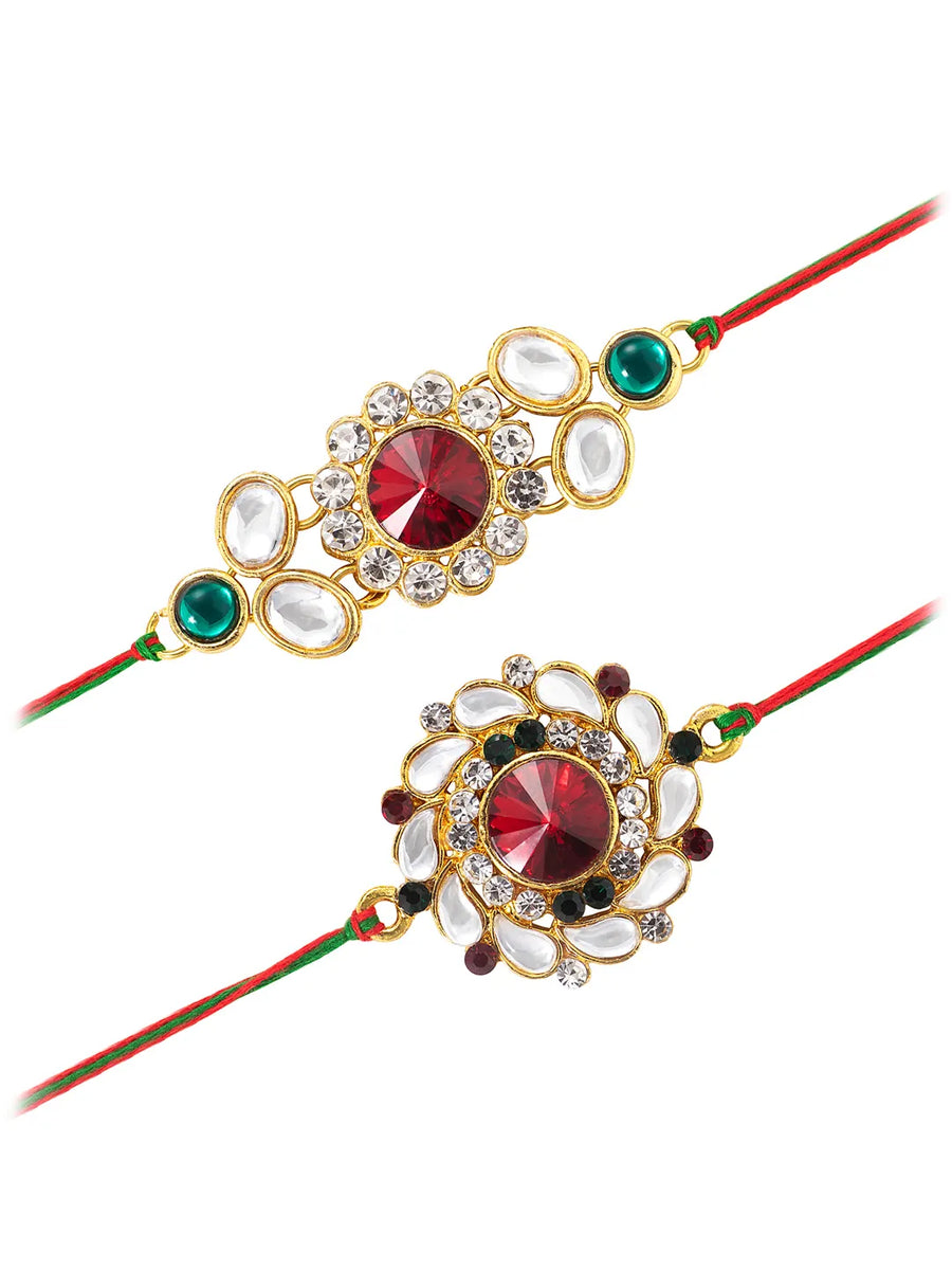 Peora Ethnic Kundan Rakhi with Festive Glow