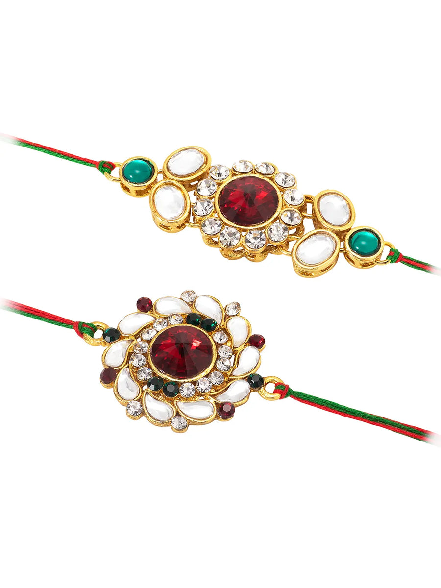 Peora Ethnic Kundan Rakhi with Festive Glow
