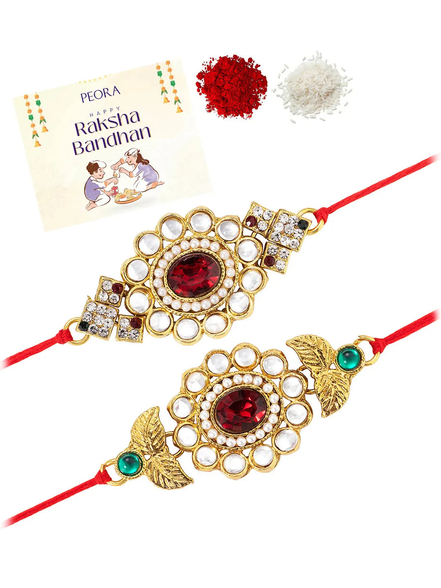 Peora Kundan Rakhi Celebrating Sibling Love