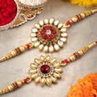 Peora Handcrafted Kundan Rakhi with Beads Charm