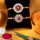 Peora Handcrafted Kundan Rakhi with Beads Charm