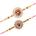 Peora Handcrafted Kundan Rakhi with Beads Charm