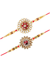 Peora Handcrafted Kundan Rakhi with Beads Charm